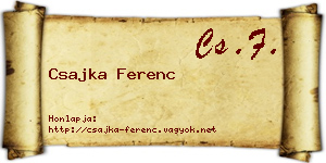 Csajka Ferenc névjegykártya