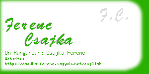 ferenc csajka business card